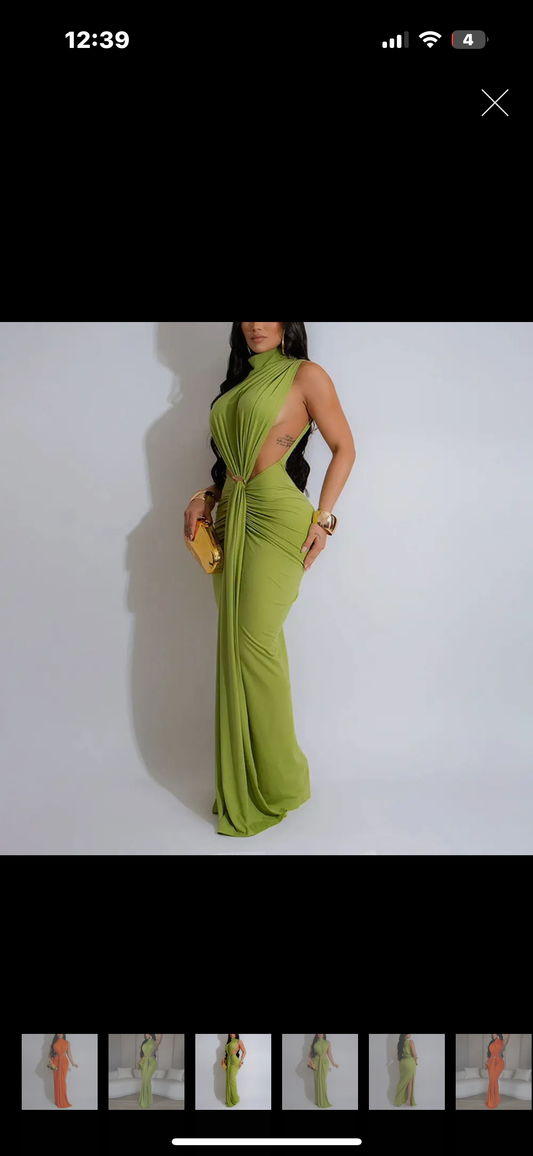 (Copy) Sleeveless Slit Evening Dress