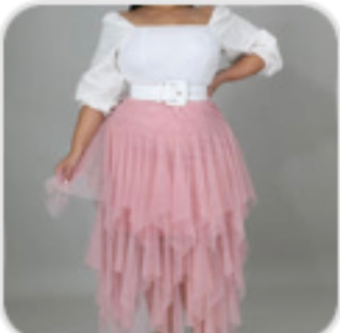 Blush Tiered Skirt