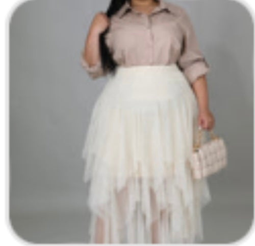 Ivory Tiered Skirt